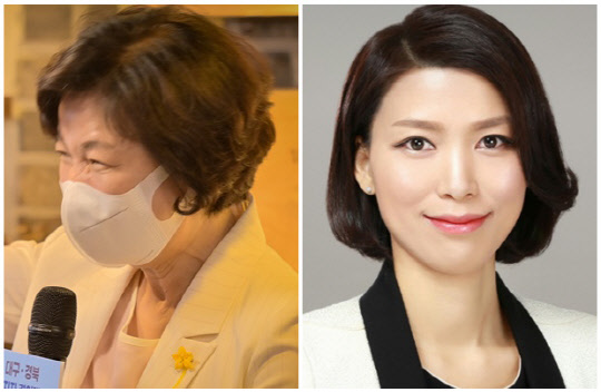 추미애(왼쪽) 전 법무부 장관과 김정화 전 민생당 대표. 추미애 캠프 제공, 김정화 페이스북